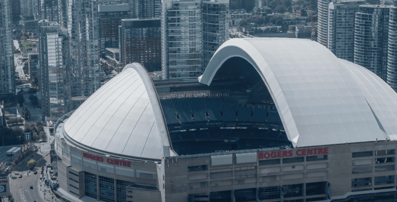 Image of Rogers Centre, a prime example in "The Great Baseball Stadium Scam" post.